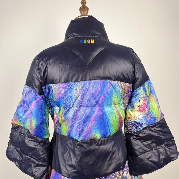 NWOT MSGM Women's Down Puffer Jacket Size S Three-Quarter Sleeve - Picture 6 of 16